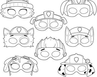 Paw patrol printable mask coloring pages printable coloring masks coloring mask printable masks