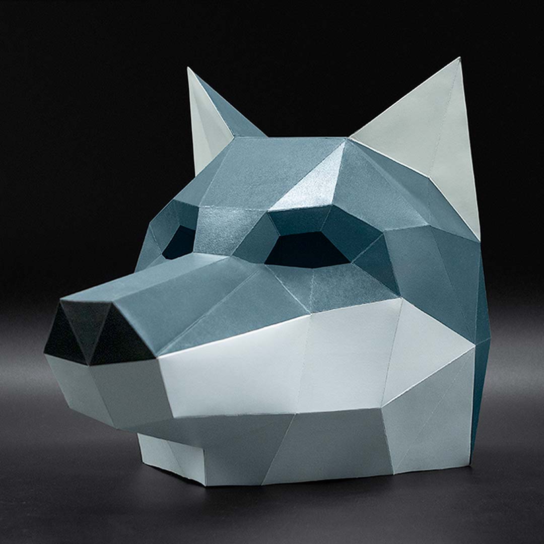 Dog mask printable template papercraft pdf pattern