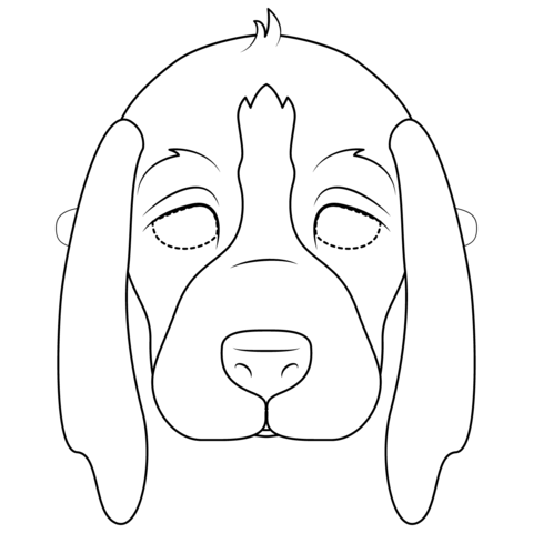 Dibujo de mãscara de cachorro para colorear dibujos para colorear imprimir gratis