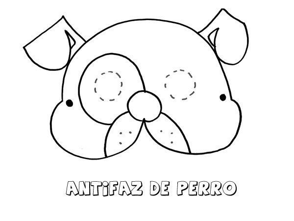 Resultado de imagen para masra de perro a colores para imprimir antifaz de animales masra de animales mãsra de perro