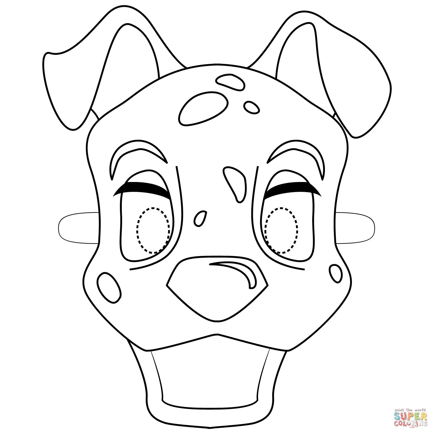 Dalmatian dog mask coloring page free printable coloring pages