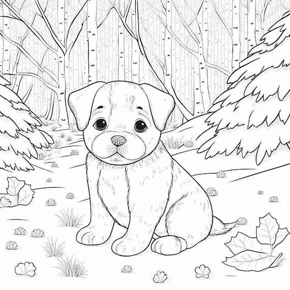 Puppy coloring book pages for boys girls printable coloring pages designs of cute dogs