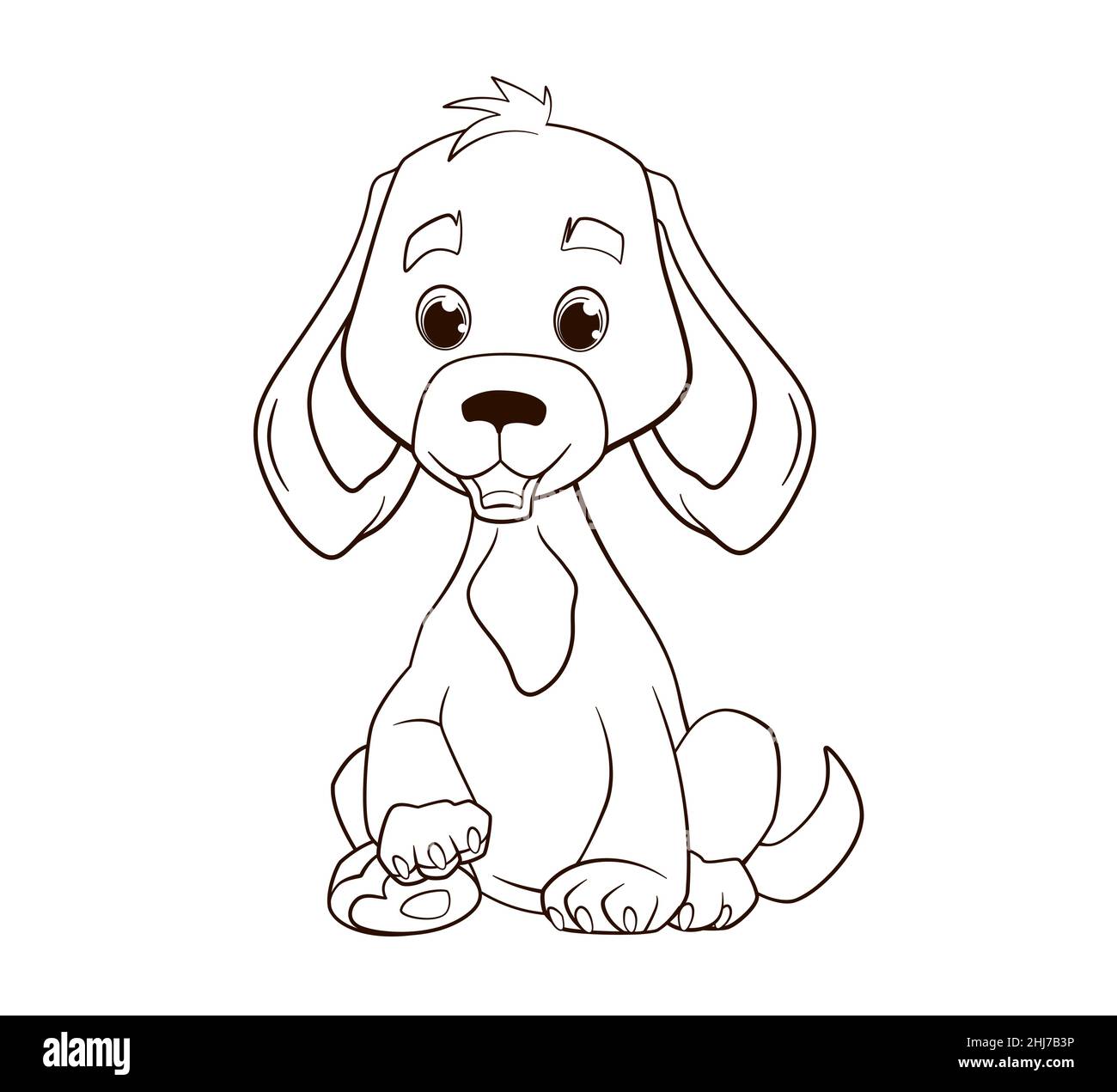 Cartoon dog coloring book hi