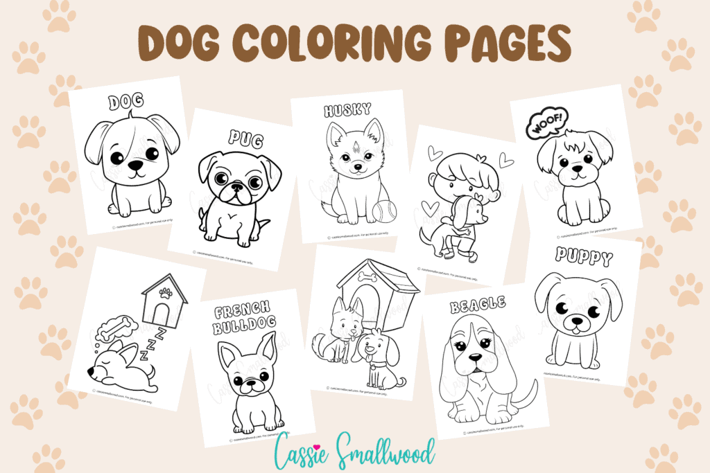 Cute dog coloring pages