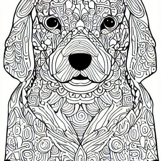 Cute dogs coloring book outline art digital art stable diffusion