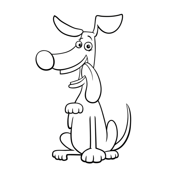 Dibujo de perrito lengua fuera para colorear para