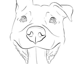 Contorno de oreja de perro de dibujo de lãnea personalizado o tatuaje de perro