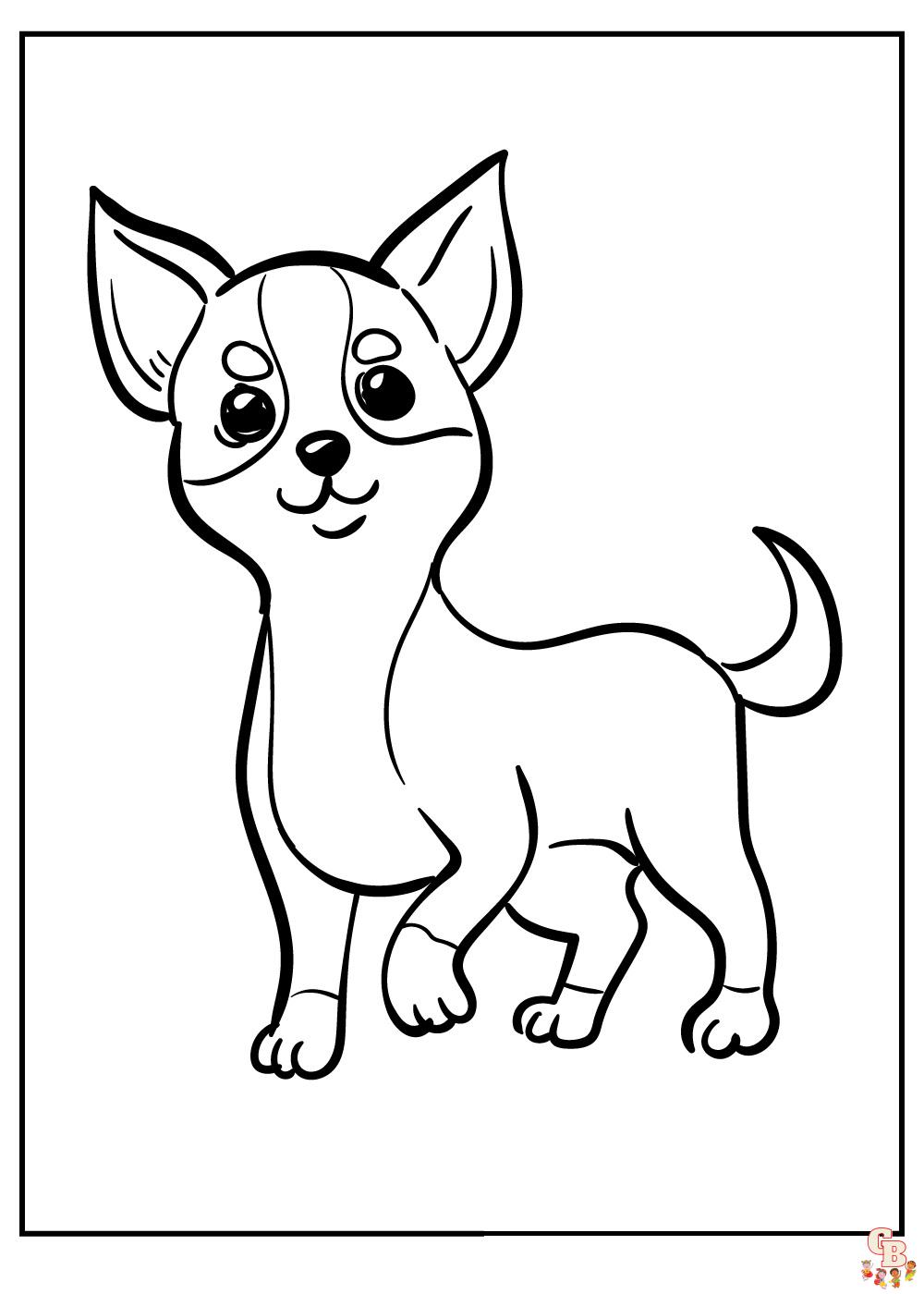 Fun and easy pomeranian and chihuahua coloring pages for kids