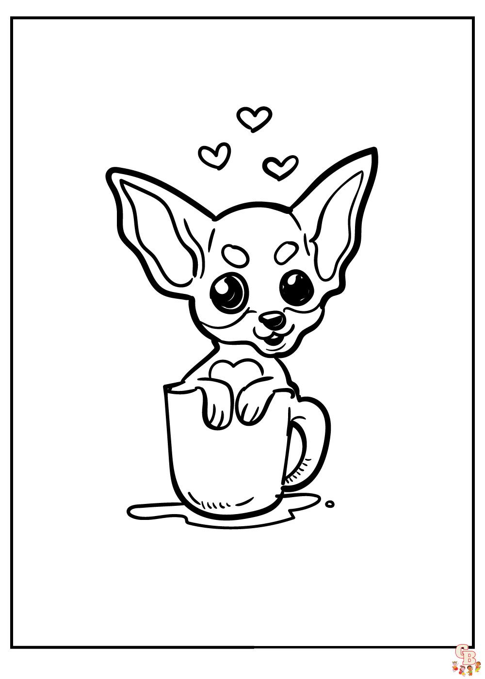 Fun and easy pomeranian and chihuahua coloring pages for kids