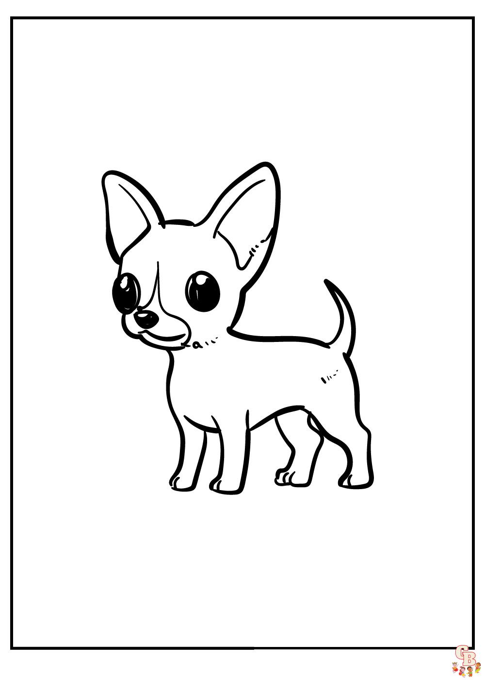 Fun and easy pomeranian and chihuahua coloring pages for kids