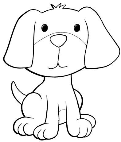 Puppy with big ears coloring book to print and online