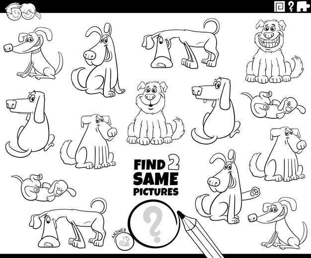 Premium vector cartoon dog character with dog bone coloring page