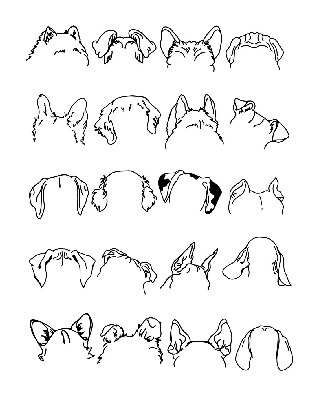 Dog ear blank coloring sheet