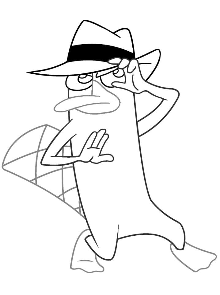 Printable perry the platypus coloring page