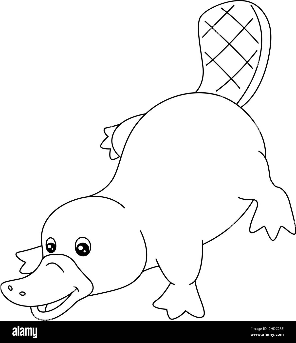 Platypus coloring page isolated for kids stock vector image art