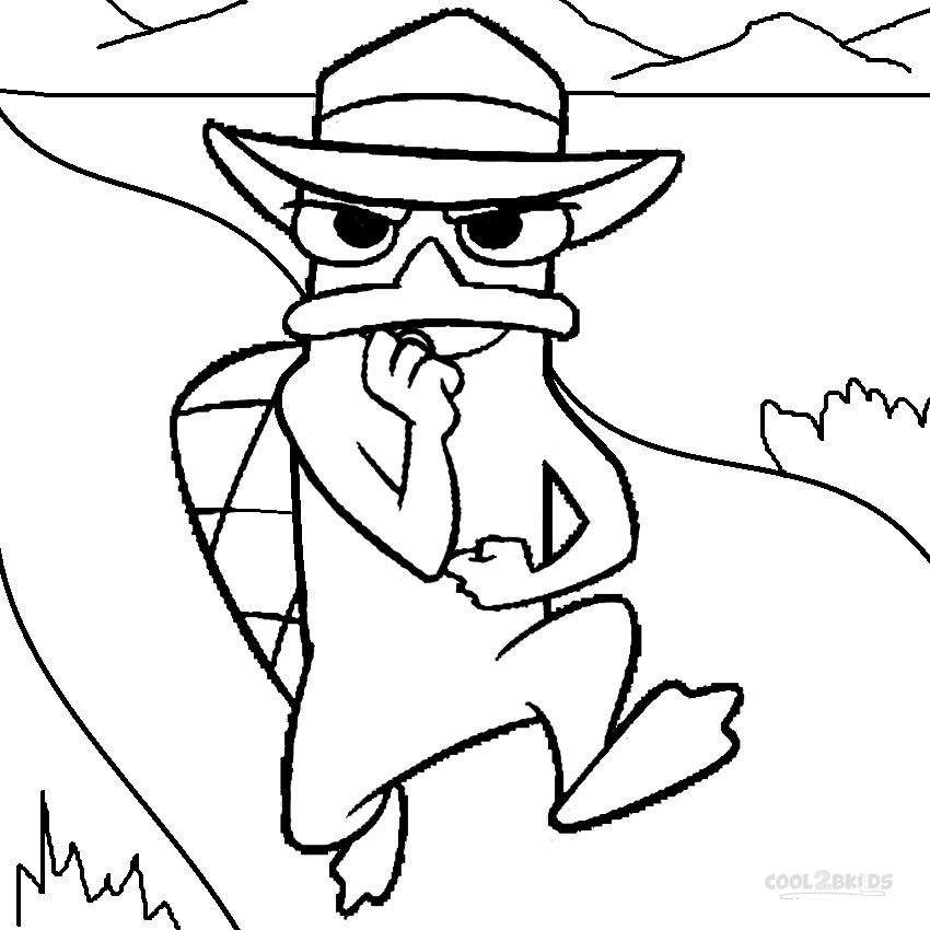 Printable perry the platypus coloring pages for kids coolbkids perry the platypus cute coloring pages super coloring pages