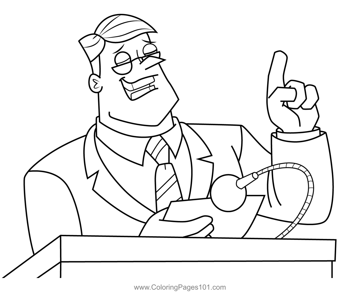 Roger doofenshmirtz phineas and ferb coloring page for kids