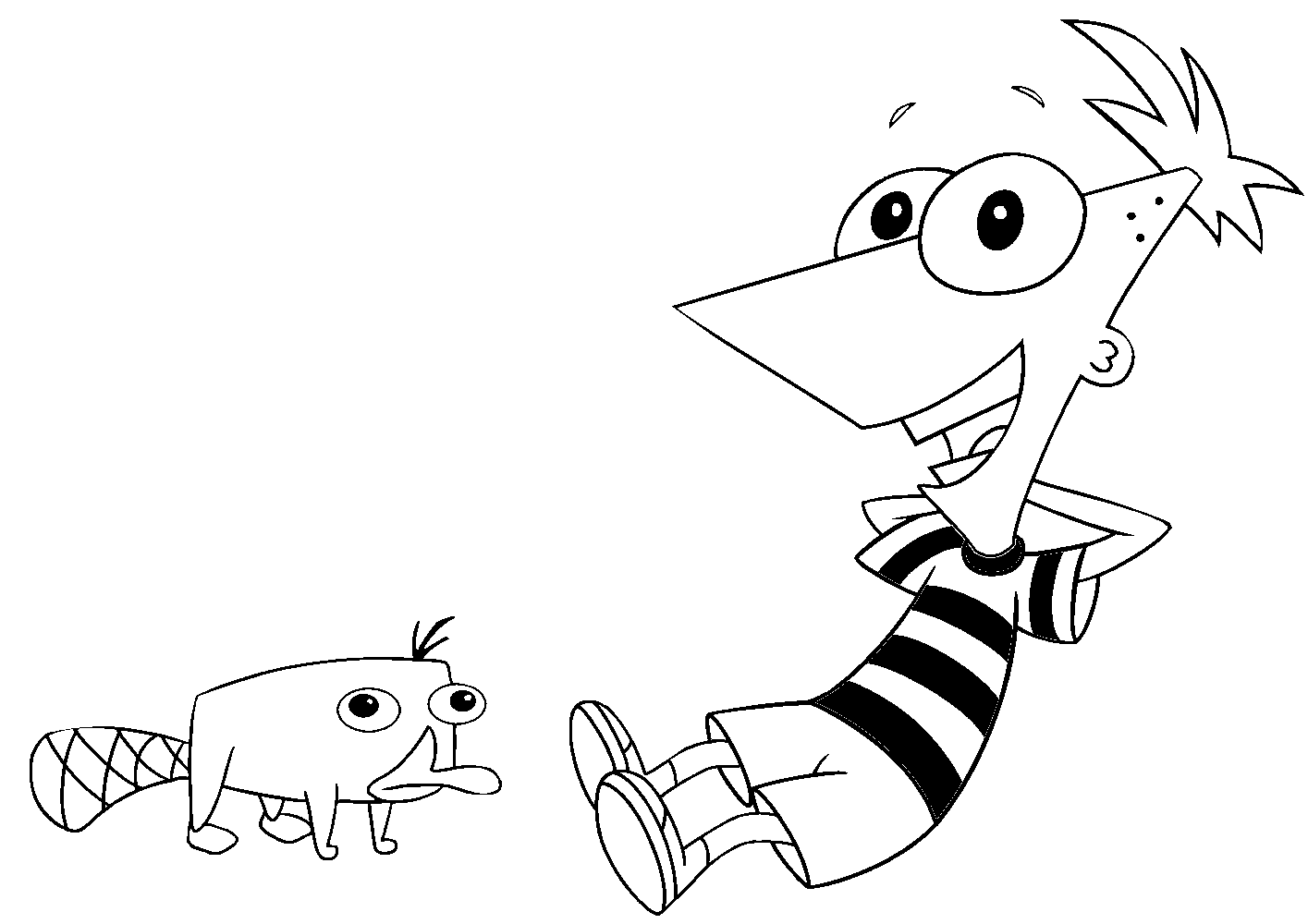 Printable phineas and ferb coloring pages