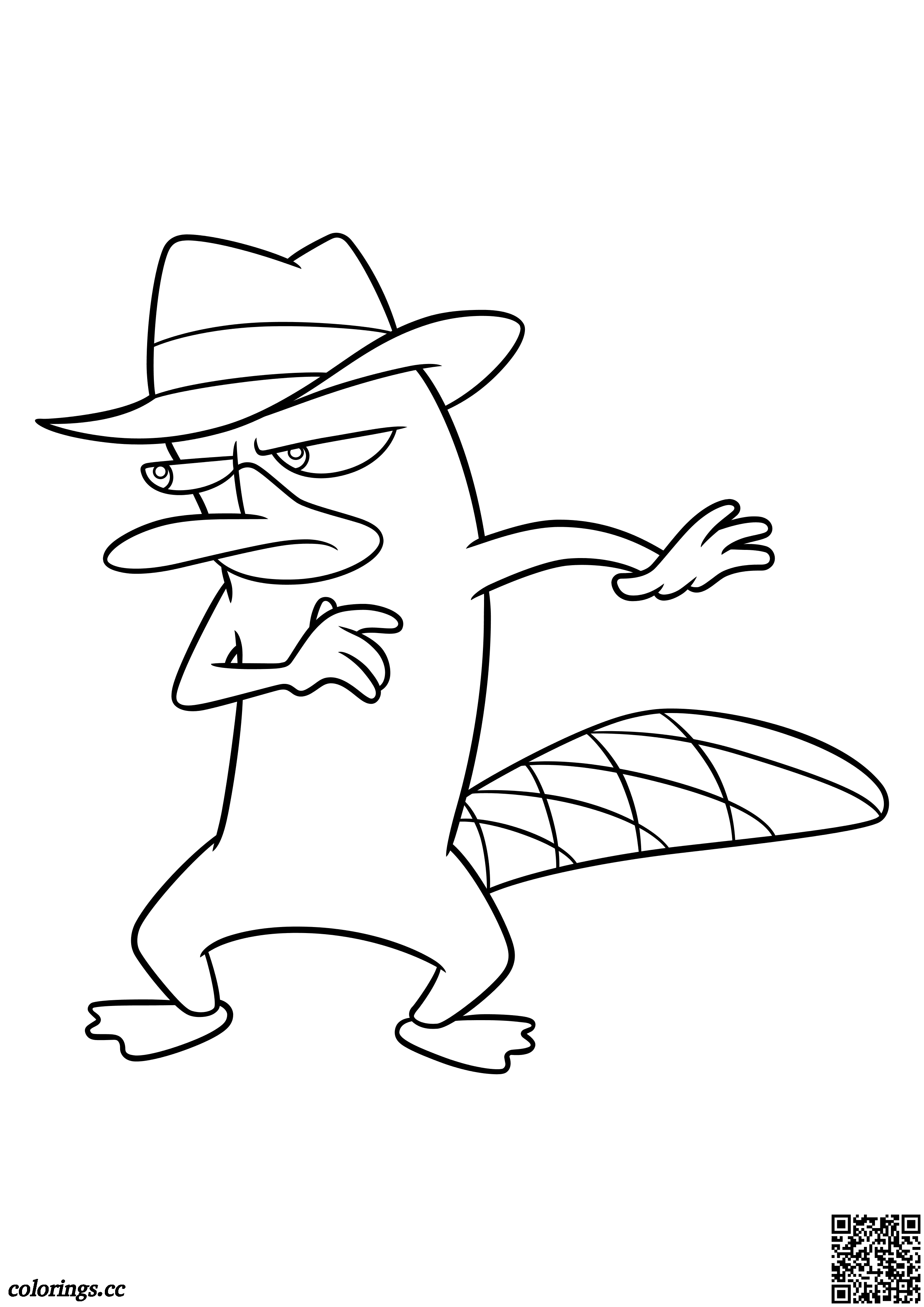 Perry the platypus coloring pages phineas and ferb coloring pages