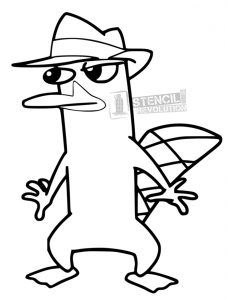 Perry the platypus stencil cartoon coloring pag perry the platypus pokemon coloring pag