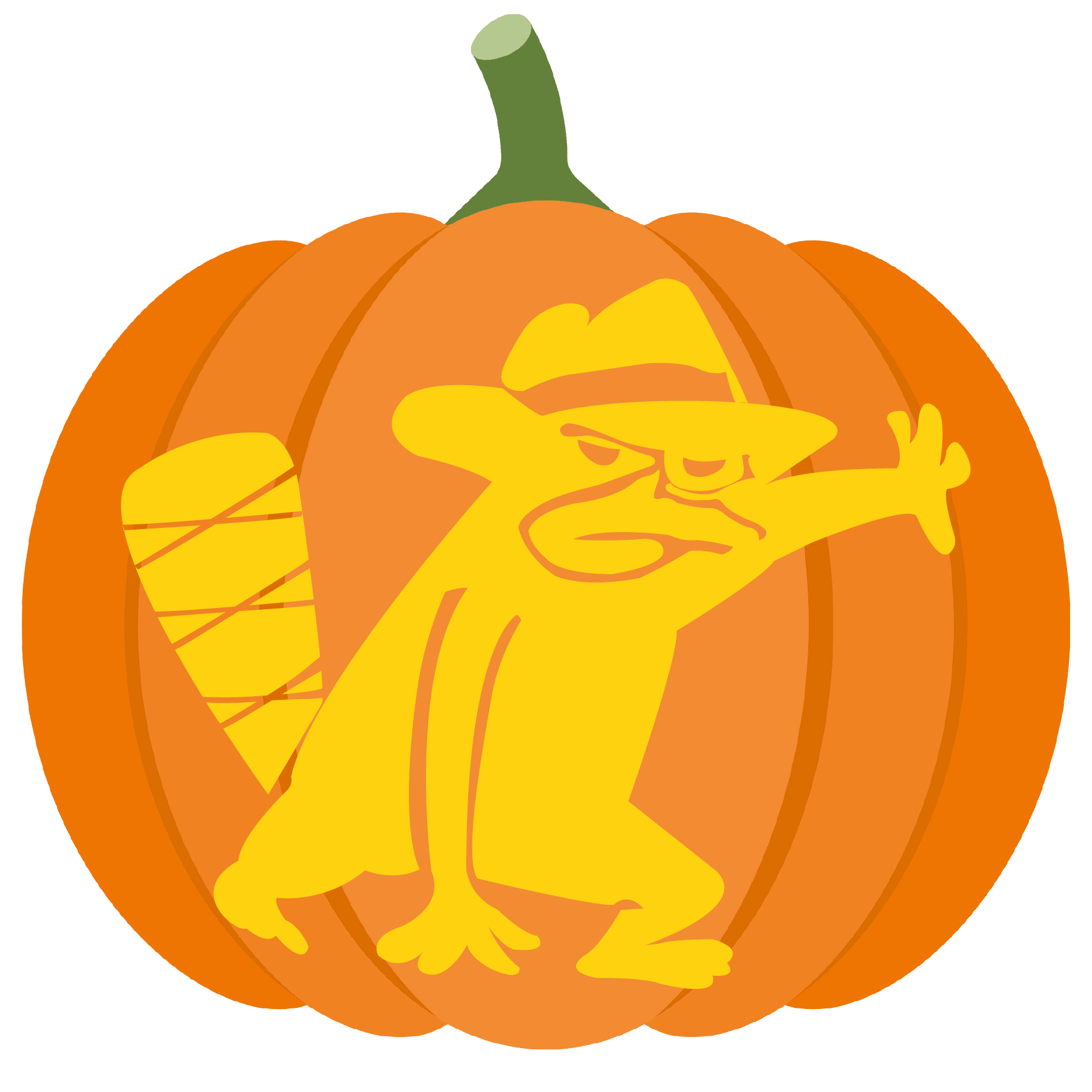 Perry the platypus pumpkin stencil free printable papercraft templates