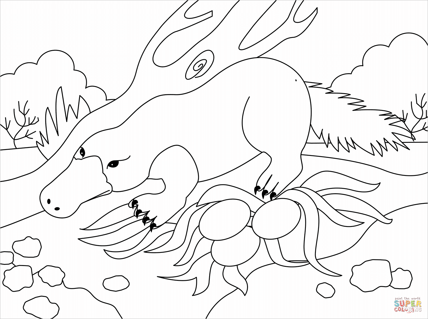 Platypus coloring page free printable coloring pages