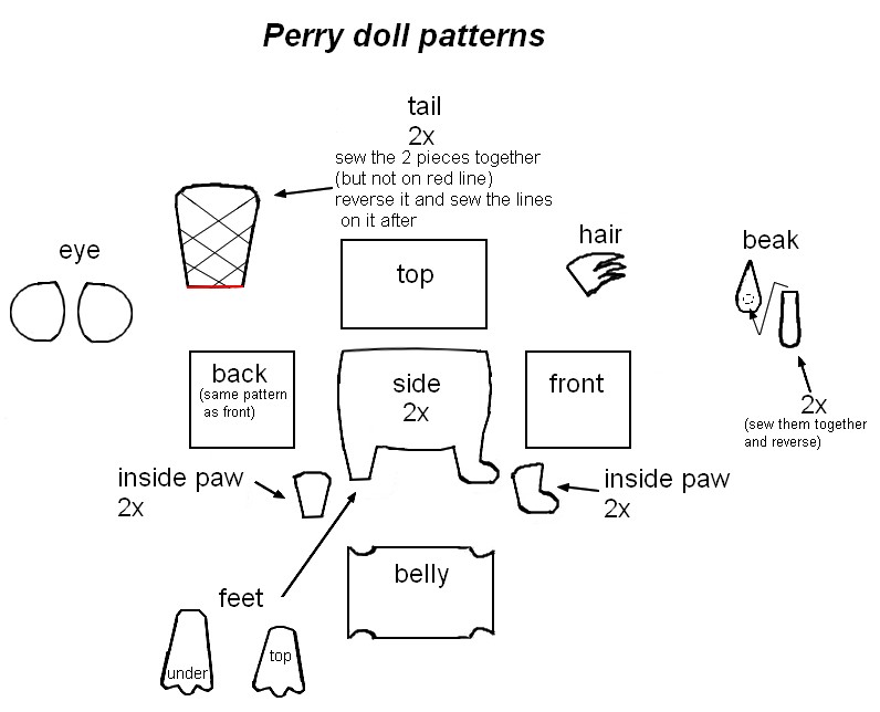 Perry the platypus doll patterns by cloudstrife on