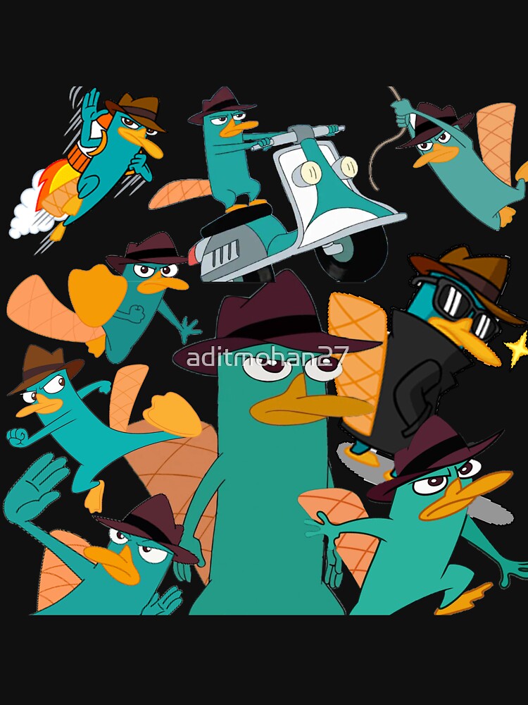 Perry the platypus phineas and ferb collage design essential t