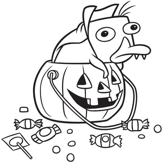 Perry the platypus halloween coloring sheets coloring pages halloween coloring sheets disney coloring pages