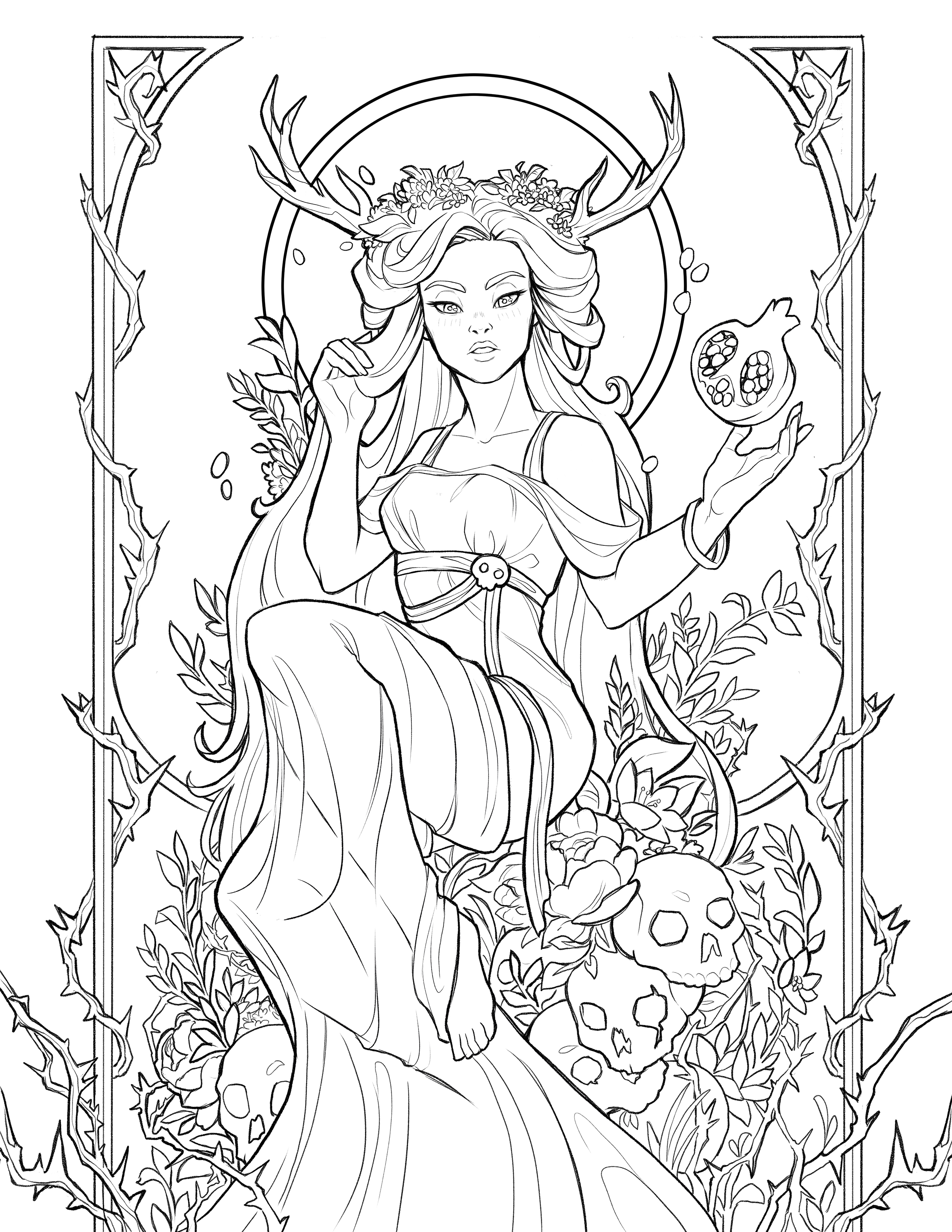 Âgoddess coloring page persephoneâ by chrissabug from patreon