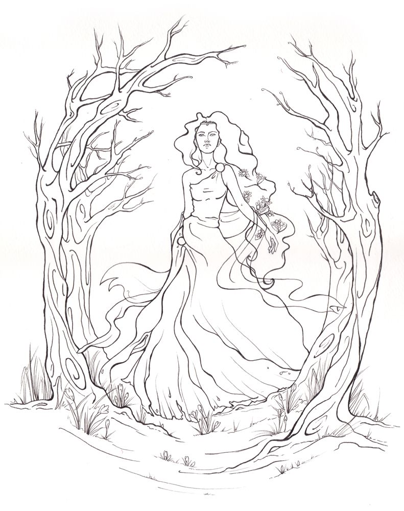 Persephone coloring pages humanoid sketch persephone