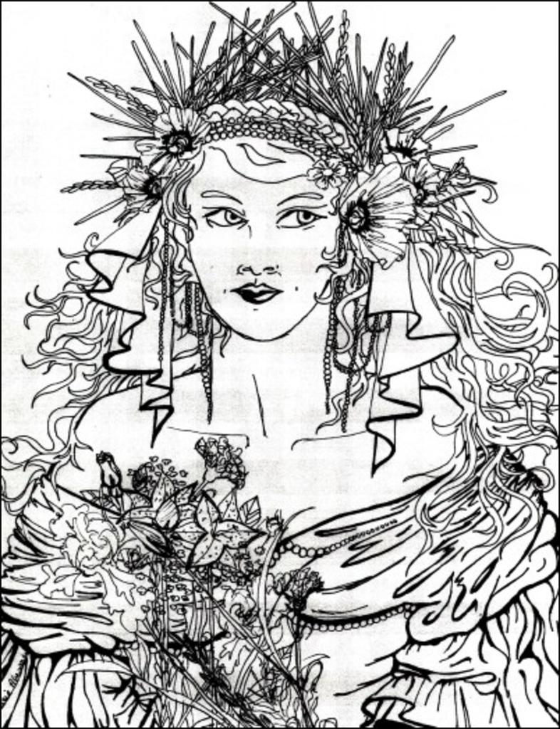 Marriage of persephone pen drawing by stephanie hayden