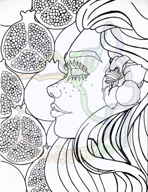 Persephone adult coloring page