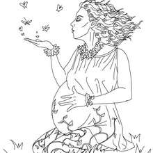 Persephone the greek goddess of spring growth coloring pages