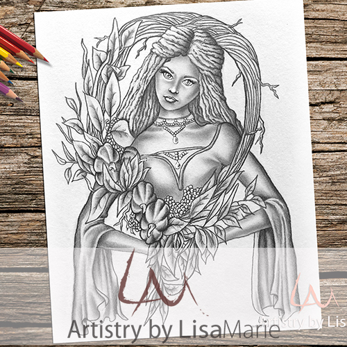 Fall harvest woman printable coloring page â artistry by lisa marie