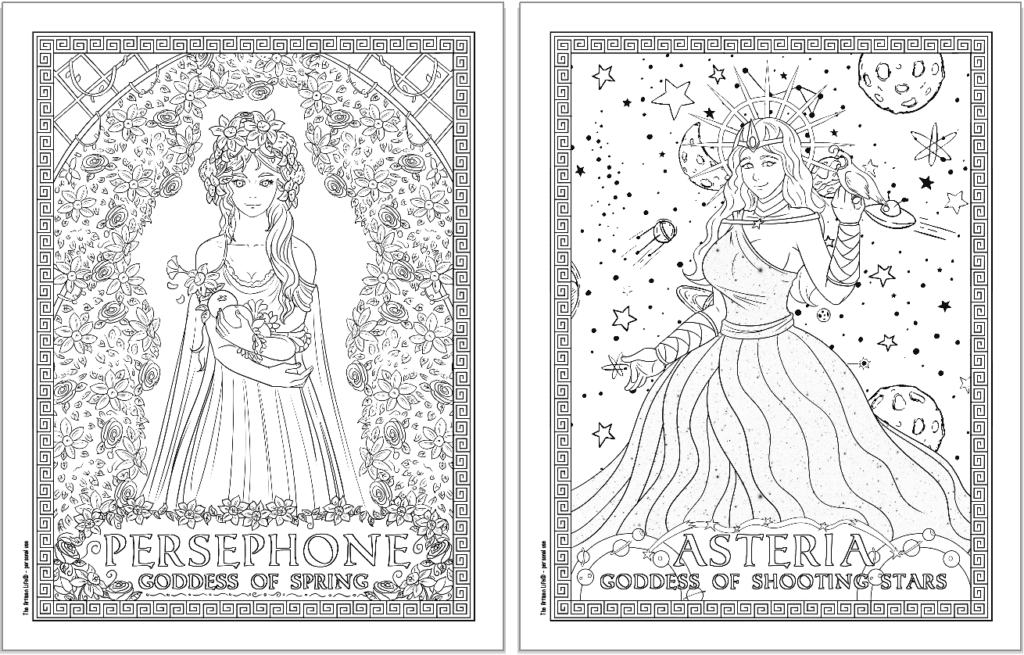 Free printable greek goddess coloring pages