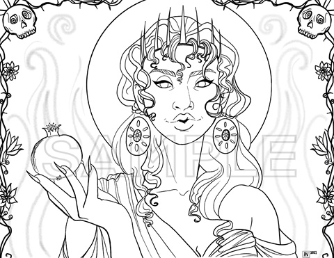 Persephone coloring page