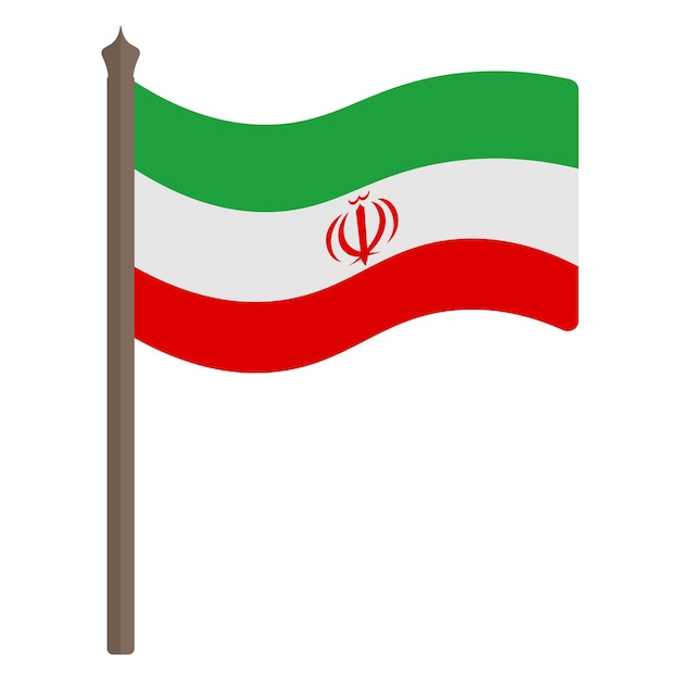 Premium vector iranian flag the fabric is decorated with the state emblem of the islamic republic of iran