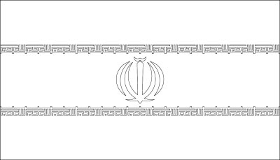 Coloring page for the flag of iran