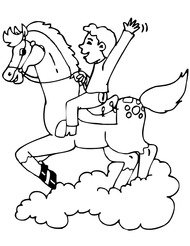 Horse and rider coloring pages printable for free download