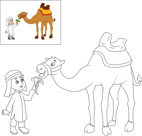 Thousand camel coloring book royalty