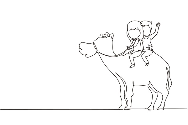 Arab riding camel over royalty