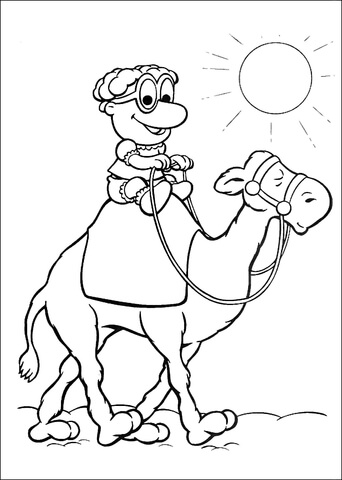 Baby skeeter on a camel coloring page free printable coloring pages