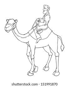 Cartoon arab man riding camel black stock vector royalty free