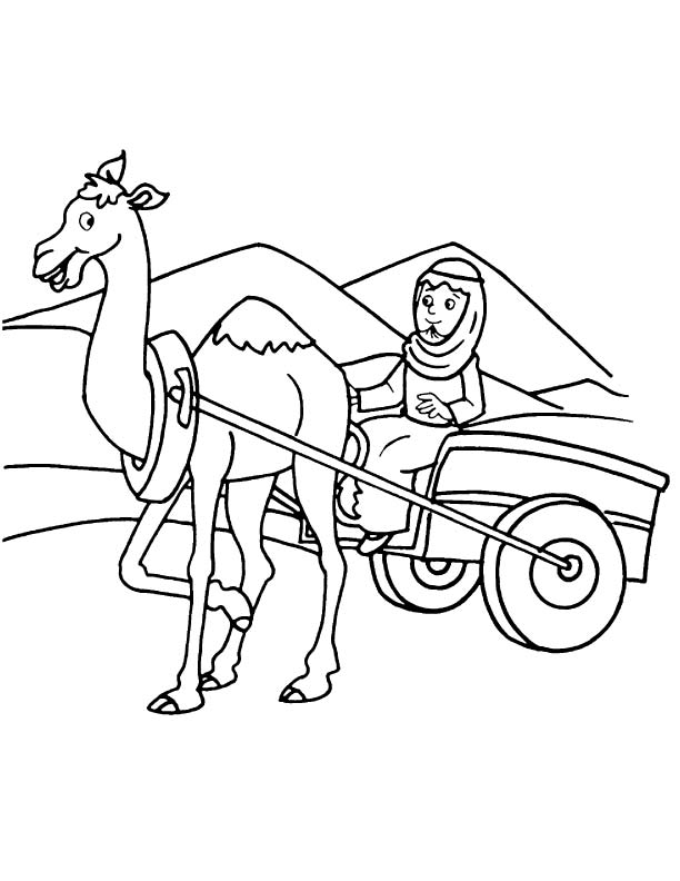 An arabian on camel cart coloring page download free an arabian on camel cart coloring page for kids best coloring pages