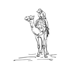 Camel coloring page vector images over