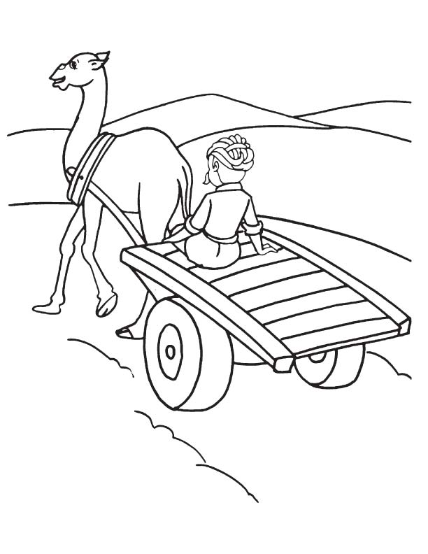 Camel cart in desert coloring page download free camel cart in desert coloring page for kids best coloring pages