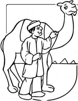 Camel and egyptian man coloring page free printable coloring pages egyptian man camel egyptian