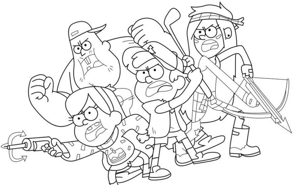 Gravity falls coloring pages pieces print for free