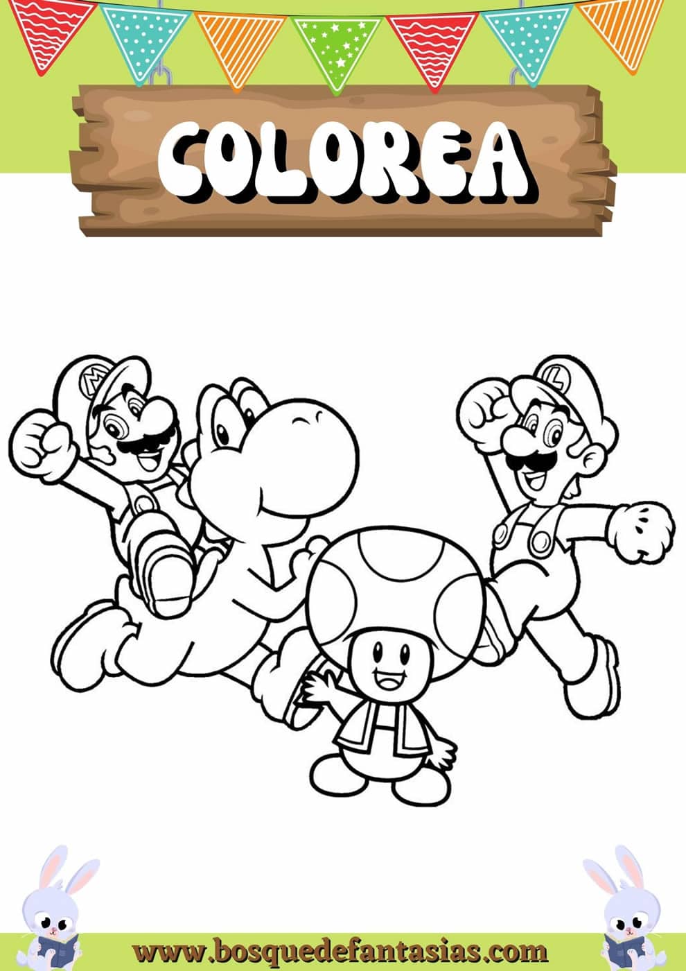 Dibujos de mario bros para niãos para colorear e imprimir